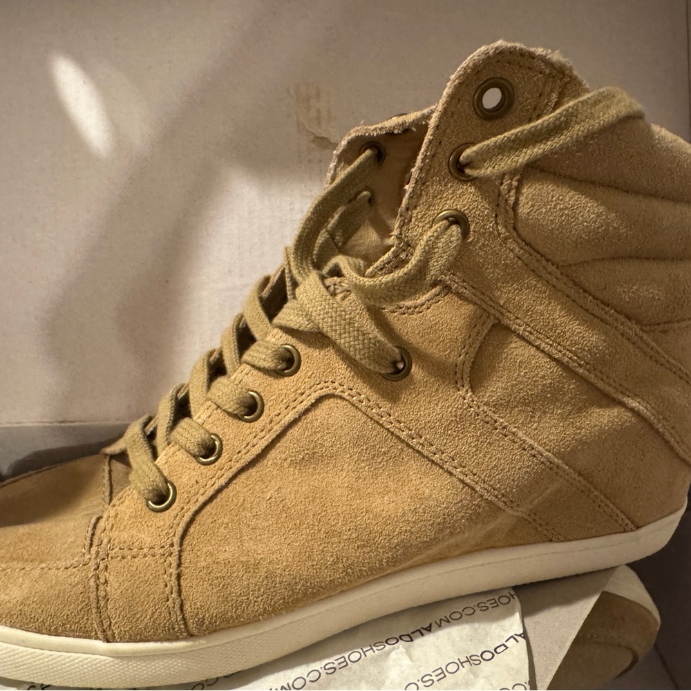 Aldo Women's Hidden Wedge Tan High-Top Sneakers
